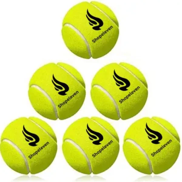Shopeleven Light Weight and Cricket Soft & Bouncy Tennis Ball (Standard, Pack of 6)