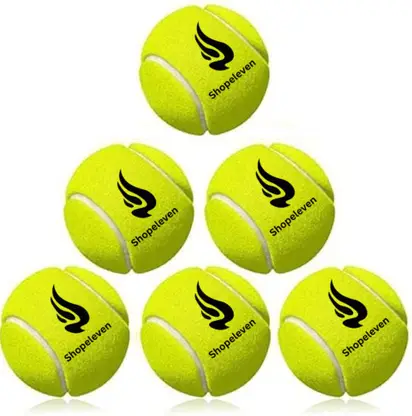 Shopeleven Light Weight and Cricket Soft & Bouncy Tennis Ball (Standard, Pack of 6)