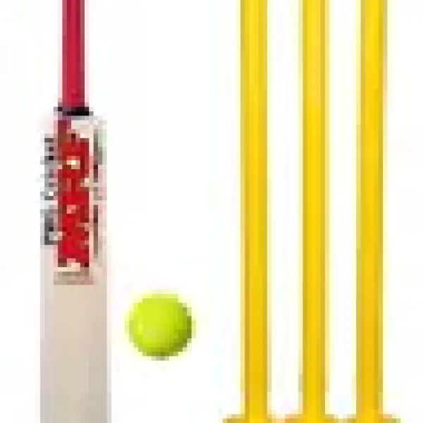 PMG Cricket Bat with PVC Wicket Set & 1 Tennis Ball For (4-7 Years) Poplar Willow Cricket Bat For 6 - 7 Yrs (0.8 kg)